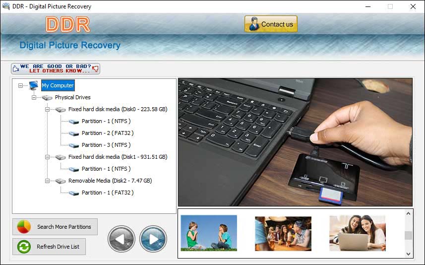 Screenshot of Digital Image Retrieval Software