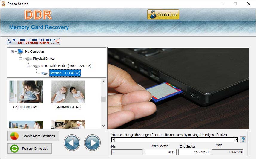 Screenshot of Undelete SD Card