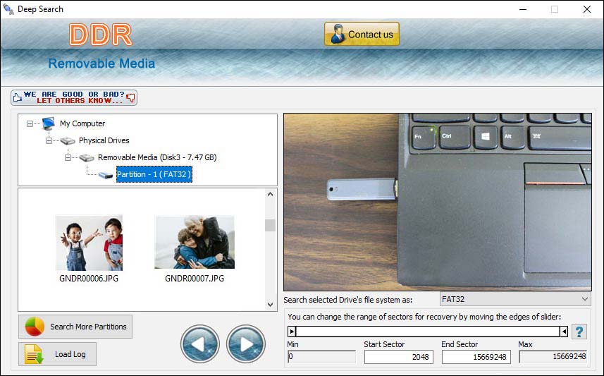 Screenshot of Recover Deleted Files Removable Disk