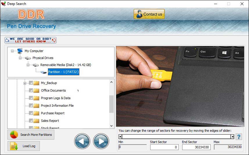 USB drive data backup utility recovers deleted, erased pen drive files folders