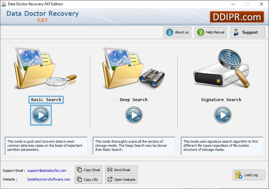 Serach recovery mode Fat data recovery software