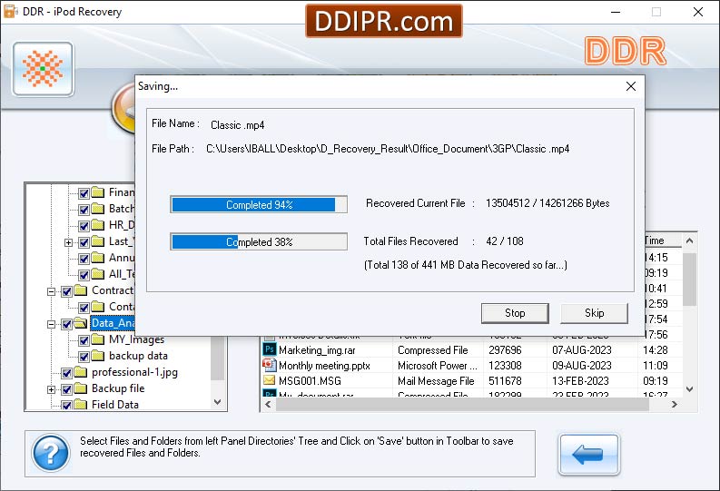 Save Recovered files