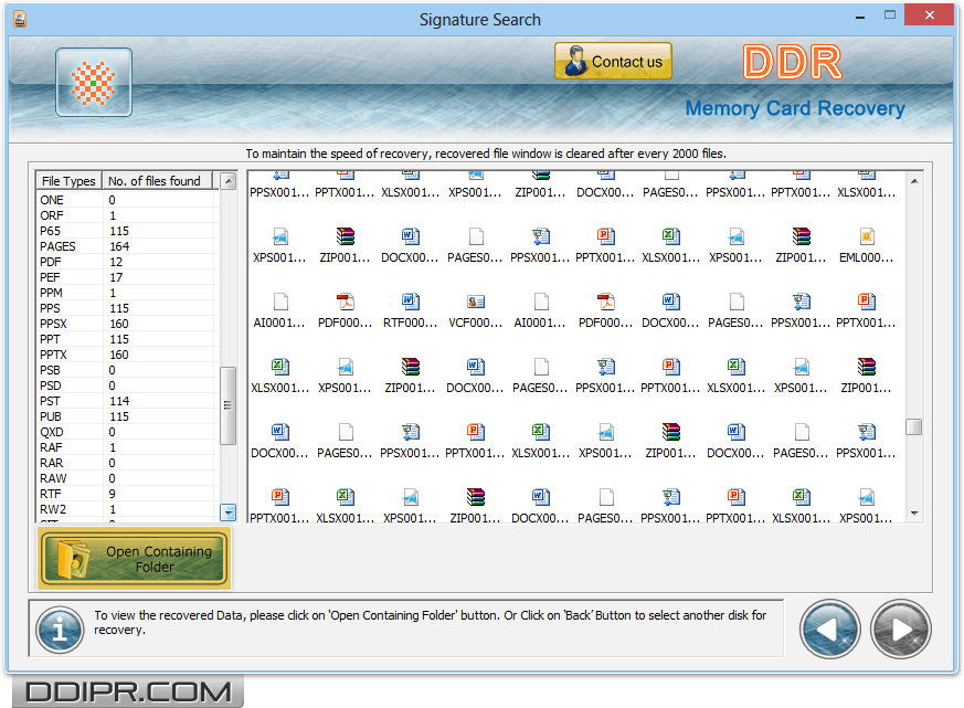 Memory Card Recovered Data